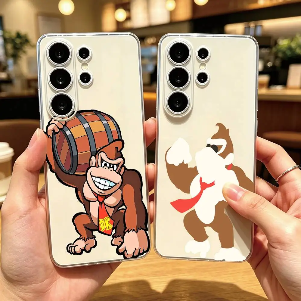 C-Cute C-Cartoon DonkeyES KongES Phone Case Transparent Silicone Soft For Samsung S25,S24,S21,S22,S23,S30,Ultra,S20,Plus,Fe Gift
