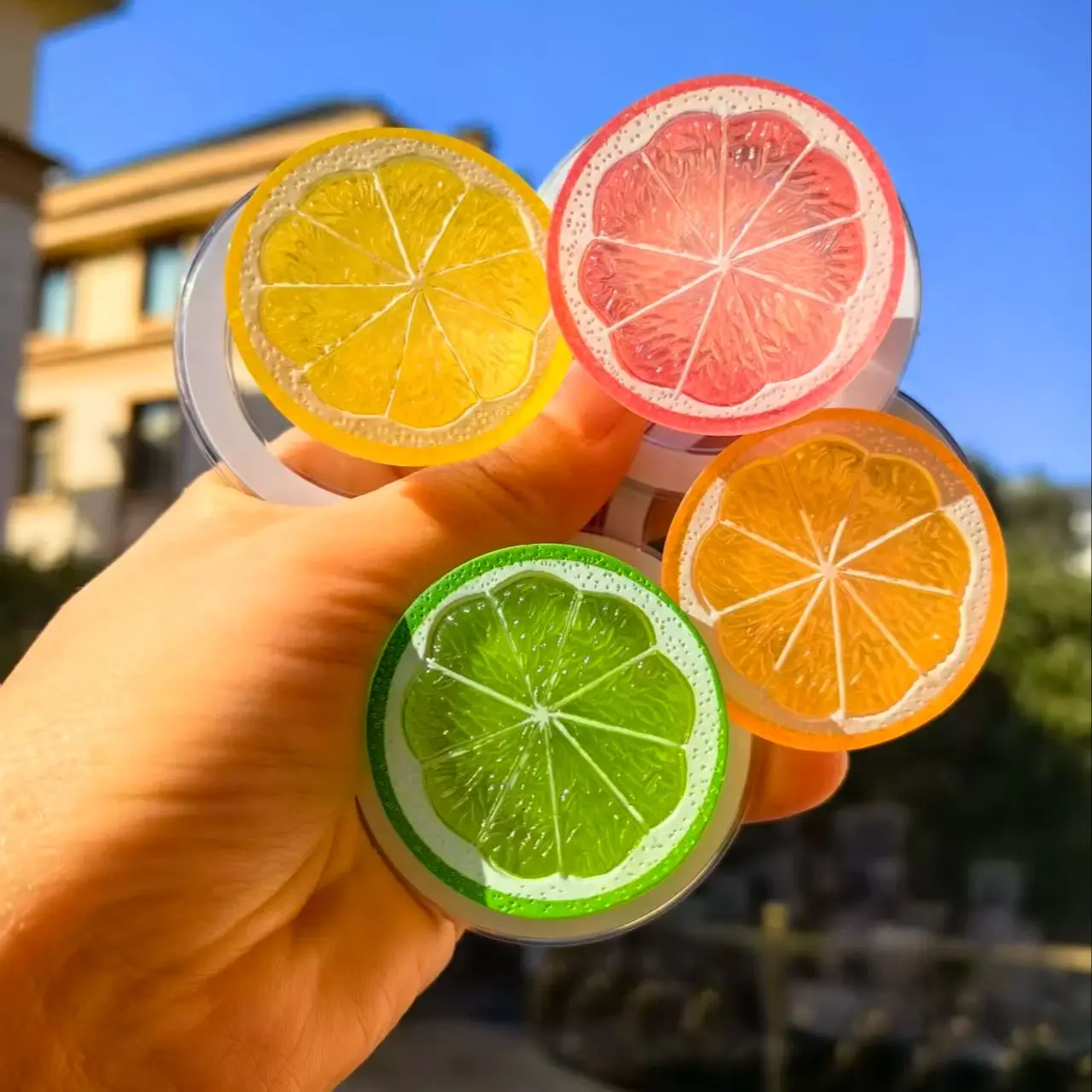 

Fruit Lemon Slice Phone Stand Magnetic Holder Phone Grip Tok Grip Tok Stand Supports iPhone for Magsafe Foldable Smart Tok