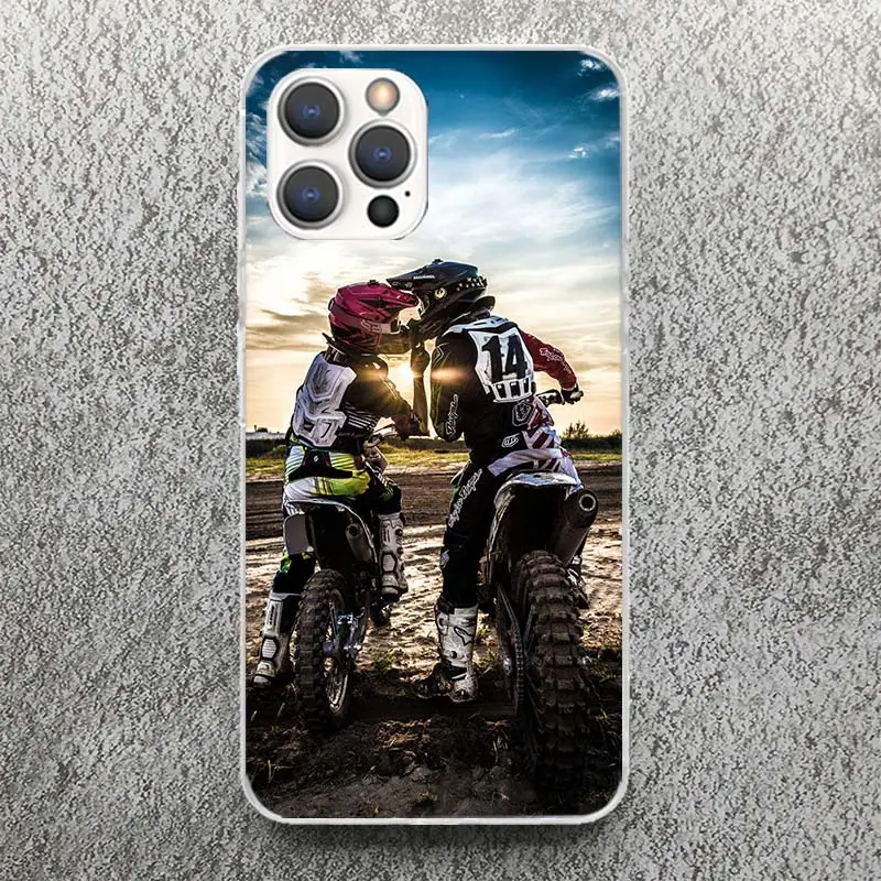 Motocross Motorcycle Dirt Bikes Phone Case For iPhone 17 16 15 14 13 12 11 Pro Max Mini Plus Air 7 SE 8 Soft Silicone Print Shel
