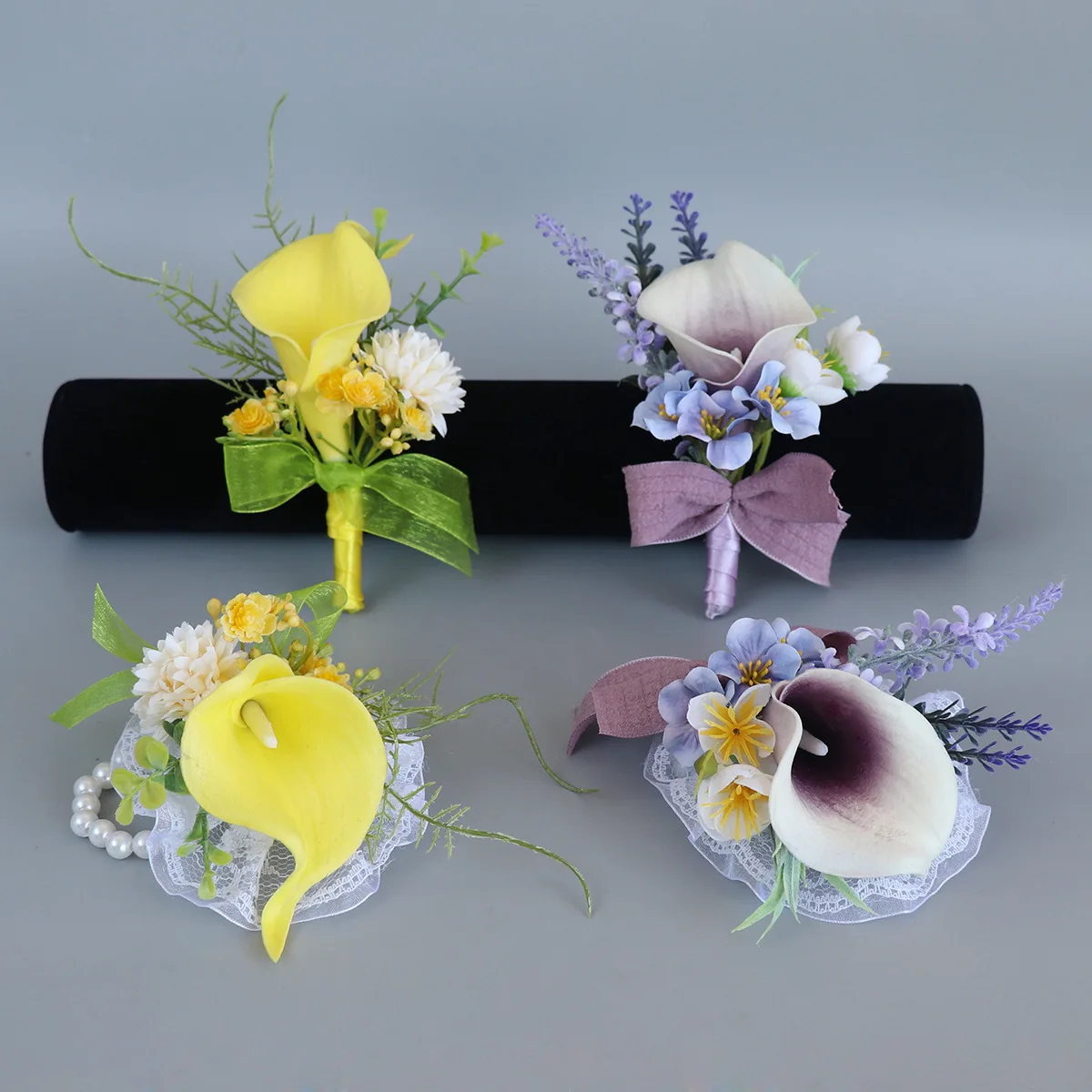 Boutonniere e pulso Corsage, PU ferradura, flor do peito, acessórios do casamento, noivo e noiva, dama de honra, atacado, novo