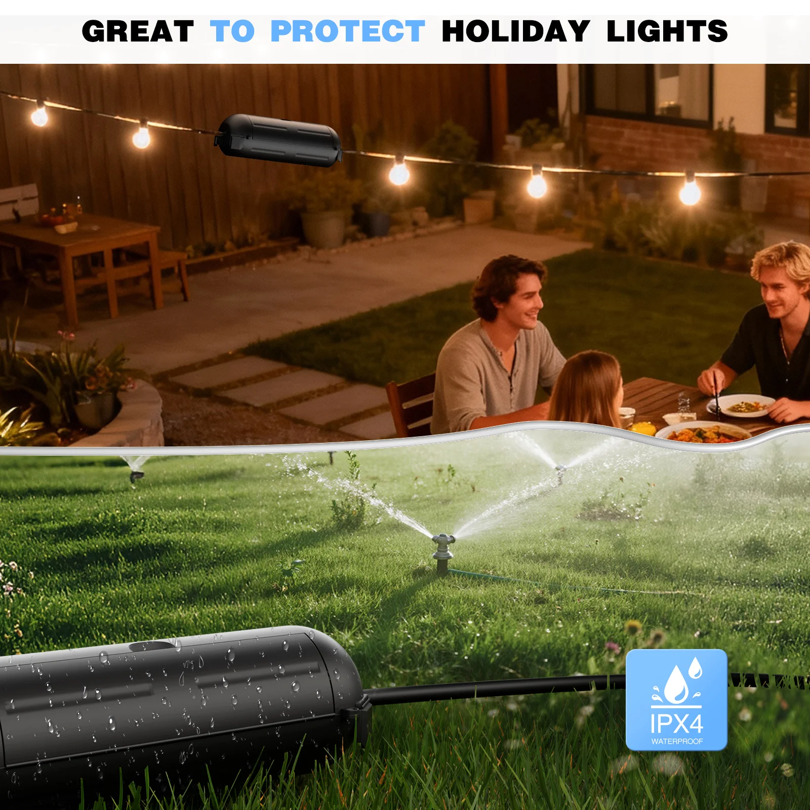 Weatherproof Outdoor Extension Cord Safety Cover IP44 Waterproof Electrical Box for Outdoor Plug Outlet Light Holiday Decor
