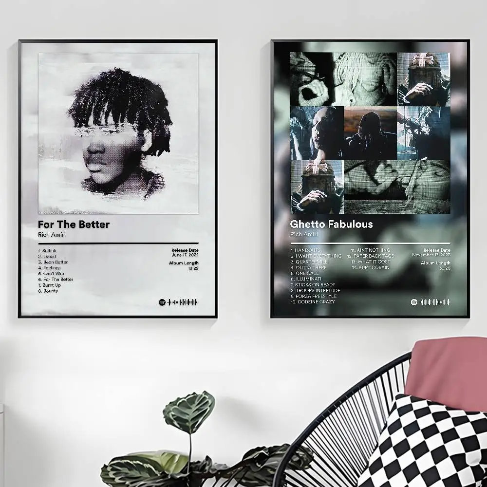 مغني الراب الغني أميري المشارك لزجة جدار الفن الطباعة مقاوم للماء غرفة المعيشة المنزلي غرفة بار ديكور جمالي