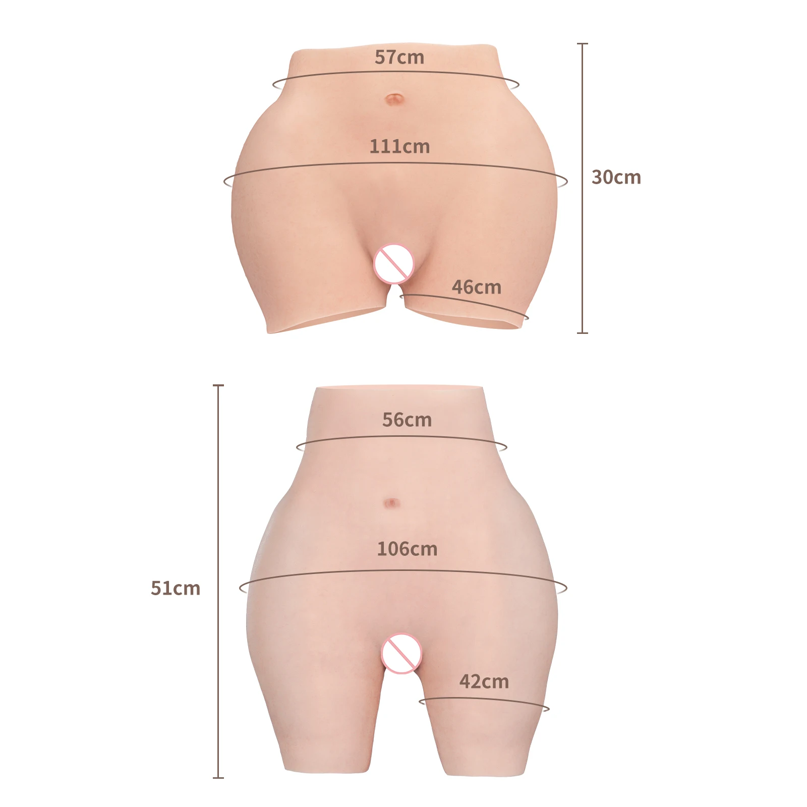 KUMIHO 8TH GEN No Oil Silicone Realistic Vagina Panties Artificial Vagina for Men False Buttock Transgender Underwear