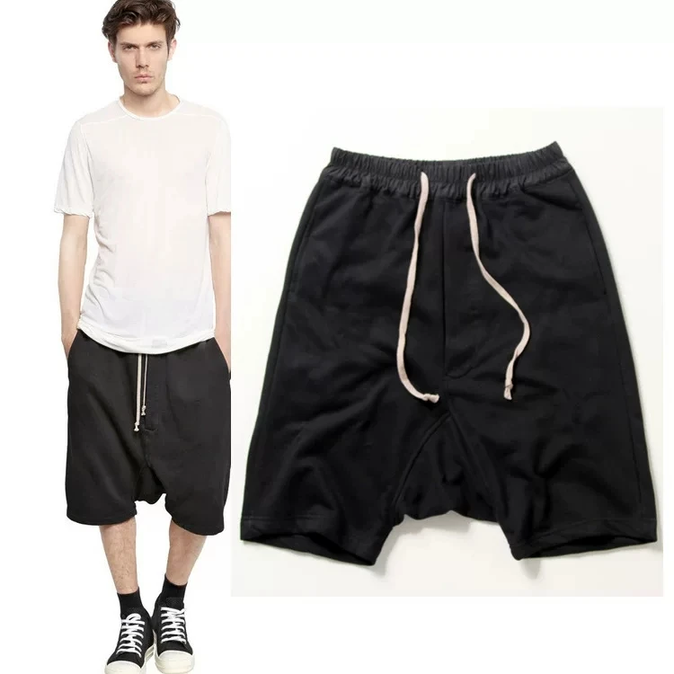 27-46 2026 Roupa Masculina e Feminina, Calças Harem Esportivas Soltas de Cinco Pontos com Virilha Larga, Estilo Cross Pants, para Passarela, Tamanhos 