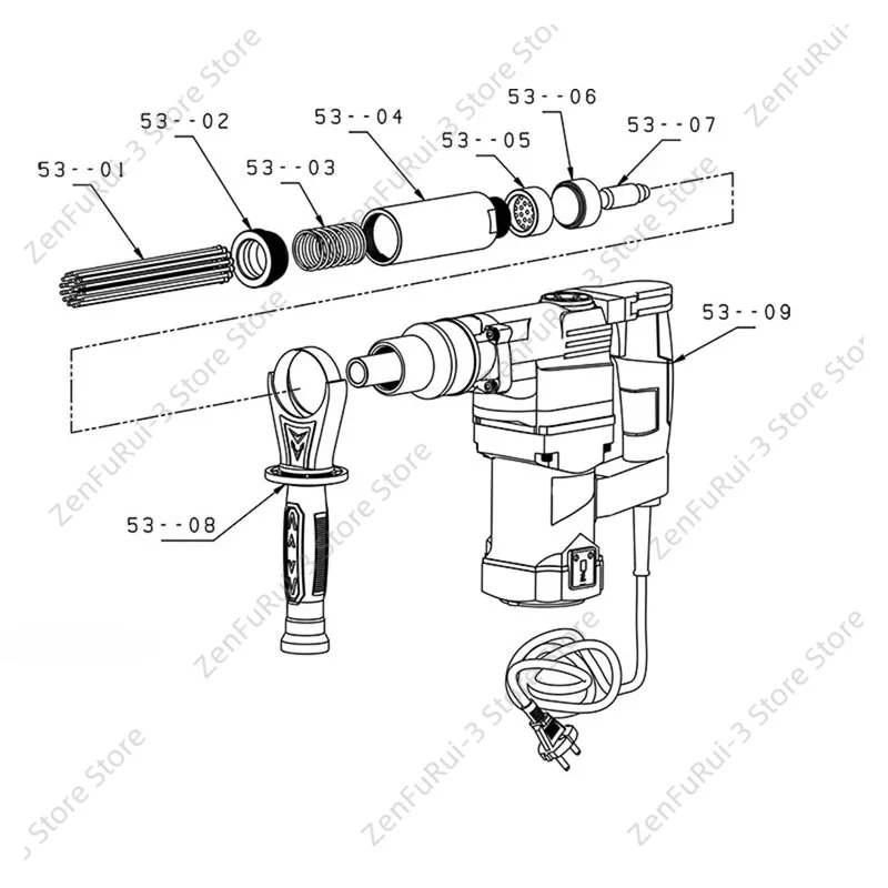 1100W Hand‑Held Electric Needle Scaler Jet Chisels Rust Removal Derusting Gun For Surface Cleaning Machine