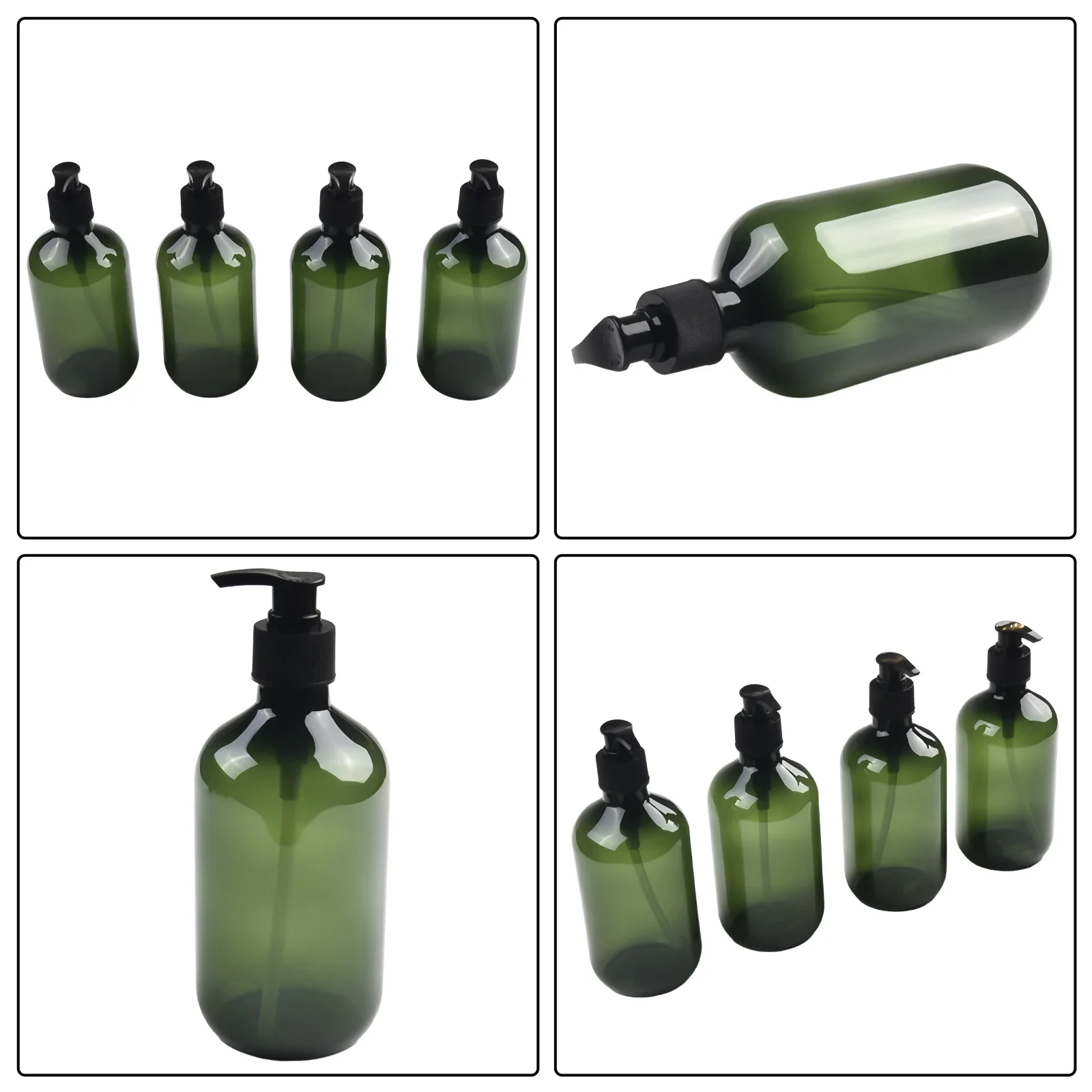 4pcs Reusable Pump Dispenser Bottle Spray Bottles 500ml For Essential/perfume/lotion, Shampoo, Dishwash Bathroom Accessories