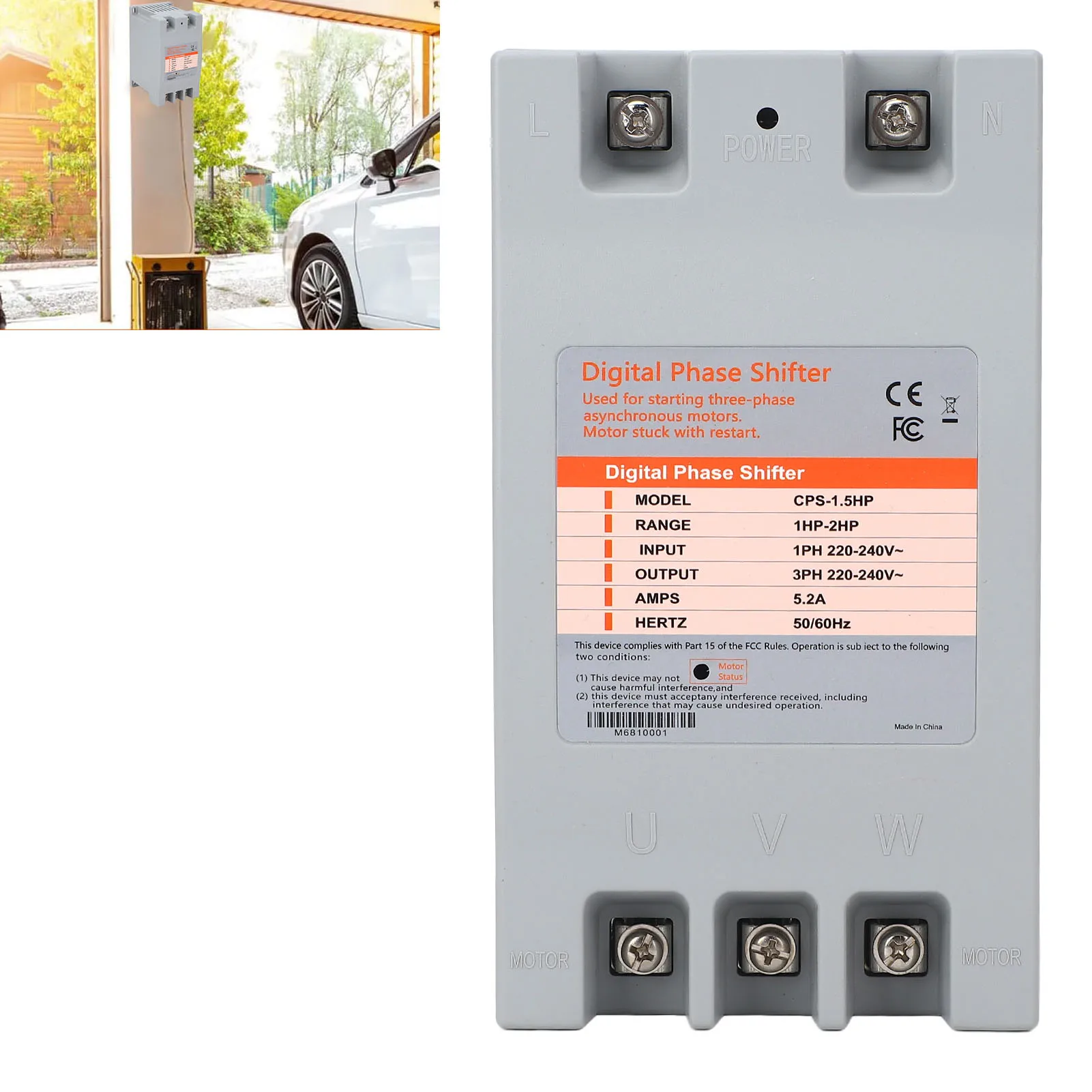 Digital Phase Converter User Friendly Setup Space Saving Multifunctional Single To 3 Phase Converter for Woodworking Machinery