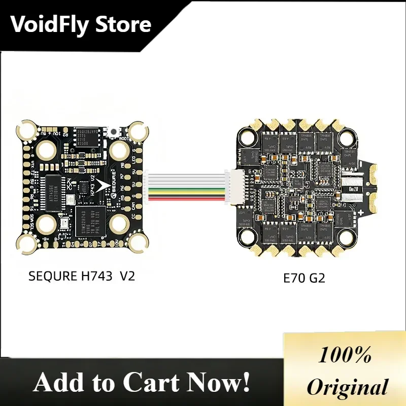 VoidFly Sequre H743 V2 & E70 G2 Stack Fc Icm42688p 70a 128k Esc 4-8s For Racing Freestyle Fpv Racing Drone