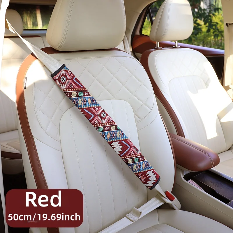 Bohemian-Stil Leinen-Autositzgurt-Schulterpolster, Erhältlich in 30cm oder 50cm, Geeignet für Alle Jahreszeiten, Einfach zu Installieren – Detail 11