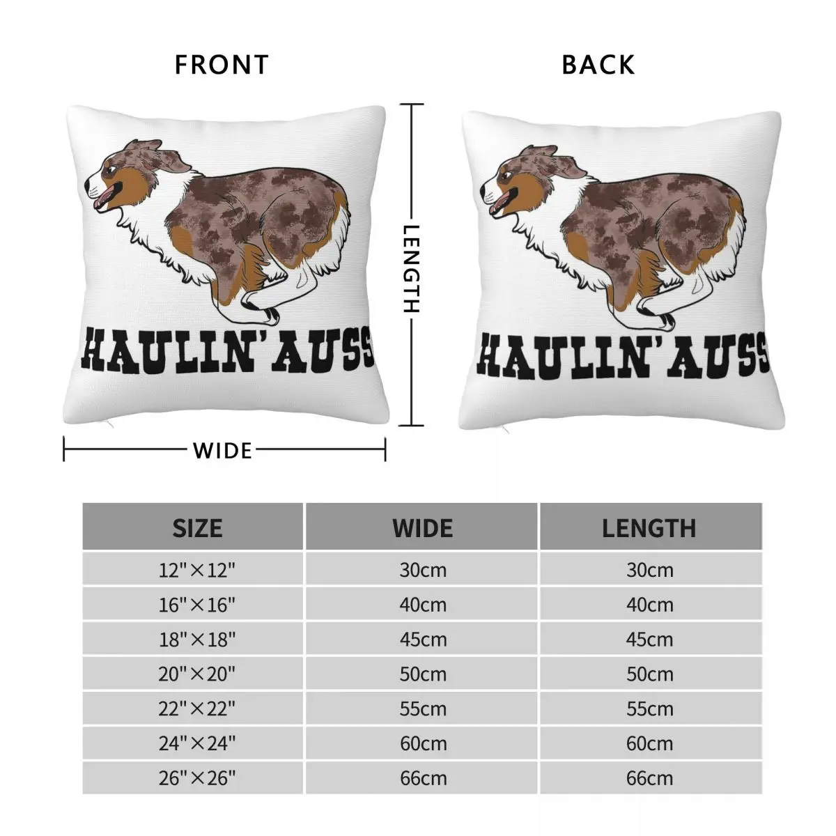 Haulin Auss Red Merle Square Pillowcase Polyester Linen Velvet Printed Zip Decor Pillow Case Room