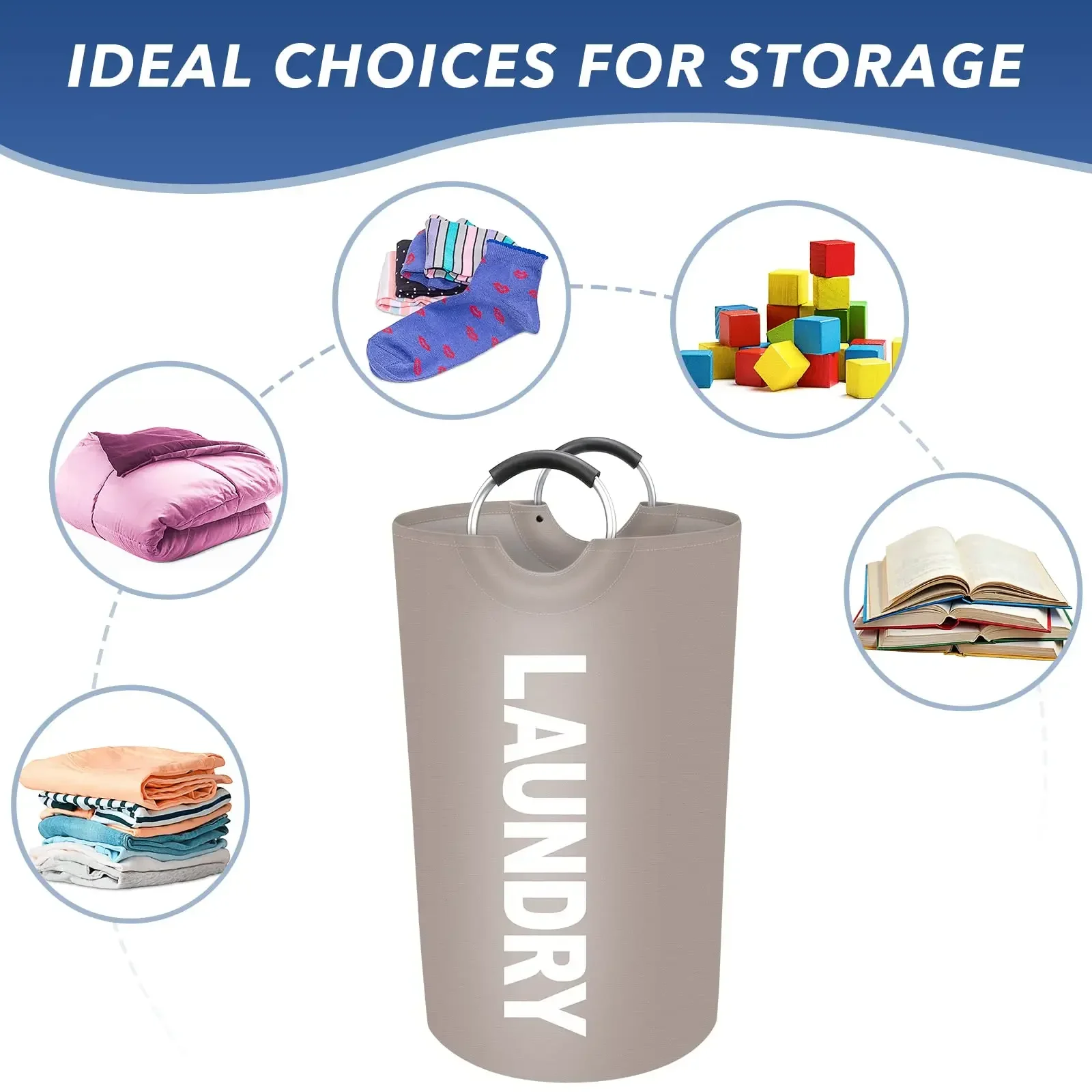 Large Laundry Hamper 115L Collapsible Laundry Bag with Comfortable Handle Folding Laundry Basket Dirty Clothes Storage Bin