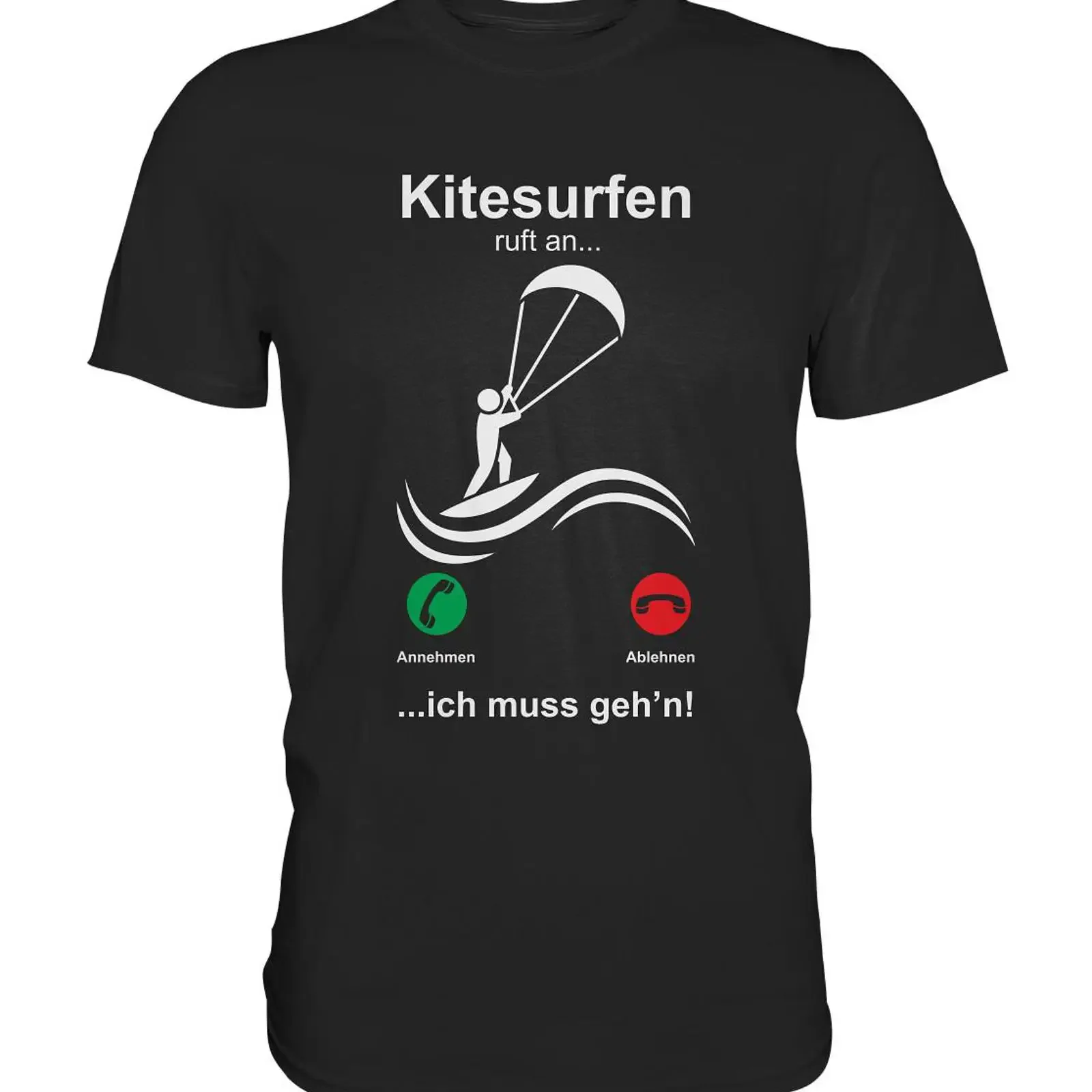 Kitesurfing Is Calling Funny Kiteboarding T Shirt Premium vintage Washed Top For Everyday Wear Comfortable Breathable Stylish