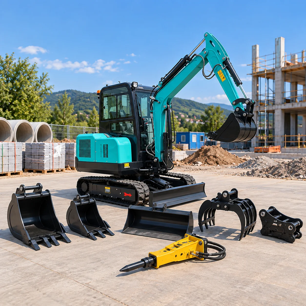 3 Ton Mini Excavator Hydraulic Crawler Digging Machine for Farm Roadwork Foundation Trenching and Construction Projects