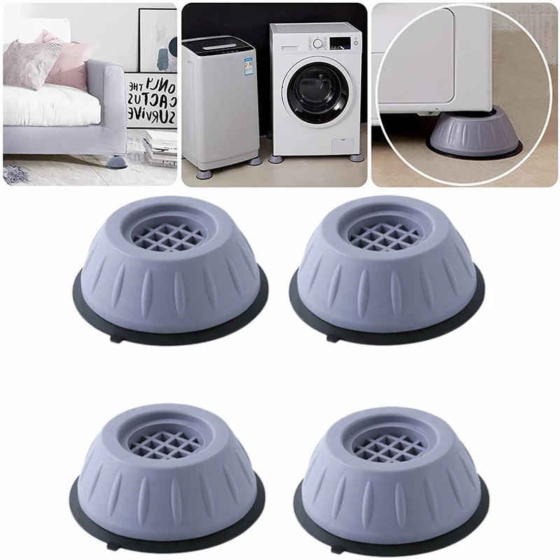 4Pcs Anti Vibration Feet Pads Rubber Legs Slipstop Silent Skid Raiser Mat For Washing Machine Support Dampers Stand Accessories