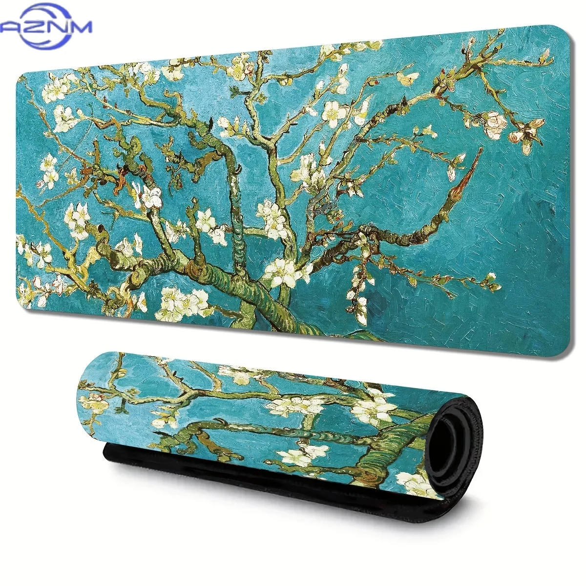 Van Gogh Blooming Apricot Flowers Pattern Mouse Pad/Desk Mat  Inches/Gaming Mouse Pad/Mouse Pad with Non-Slip Rubber Base/Extend