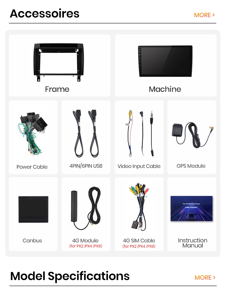 AWESAFE Kabelloses CarPlay Android Auto Radio für Mercedes Benz SLK-Klasse R171 2004-2011 Plug & Play FM BT RDS DSP GPS Multimedia – Detail 3