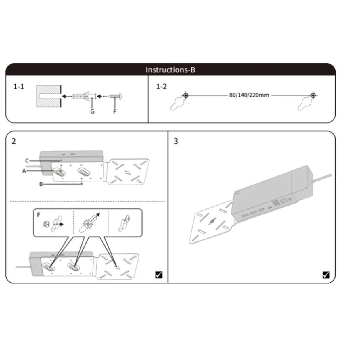 Universal Metal Mount Bracket for WD19 WD22TB4 Docking Station Monitor Extension Holder Sleek Desk