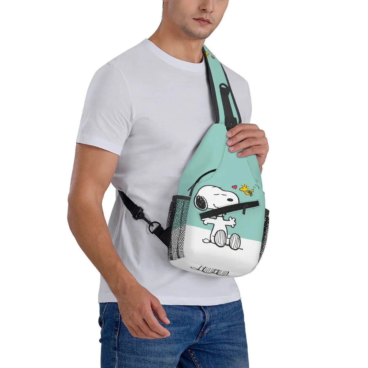 Custom 3D Printing S-Snoopys Anime Backpacks For Traveling Hiking Bag Shoulder Crossbody Chest Backpack Sling Crossbody Backpack