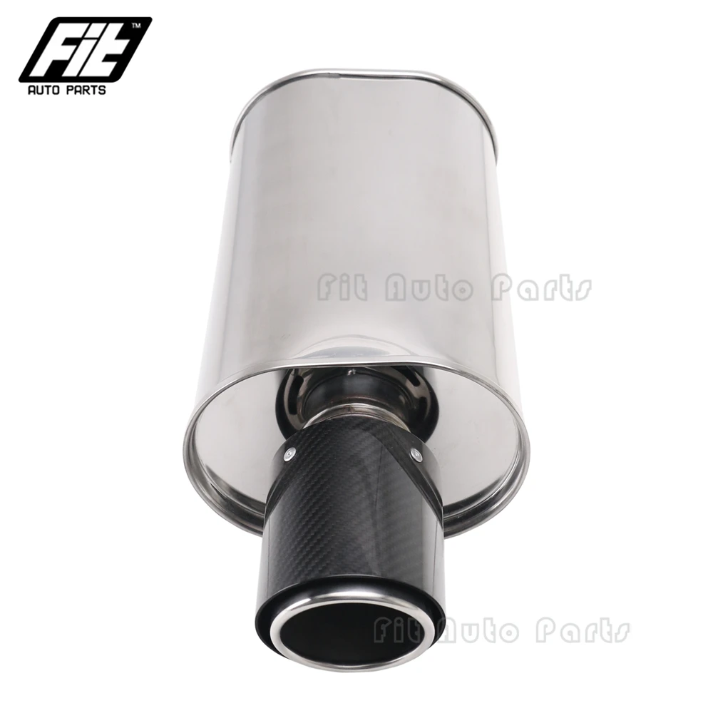 Universele Auto Uitlaatdemper Rvs Silencer 2.5 "tot 4" Prestaties Upgrade Uitlaat Ovale Uitlaten