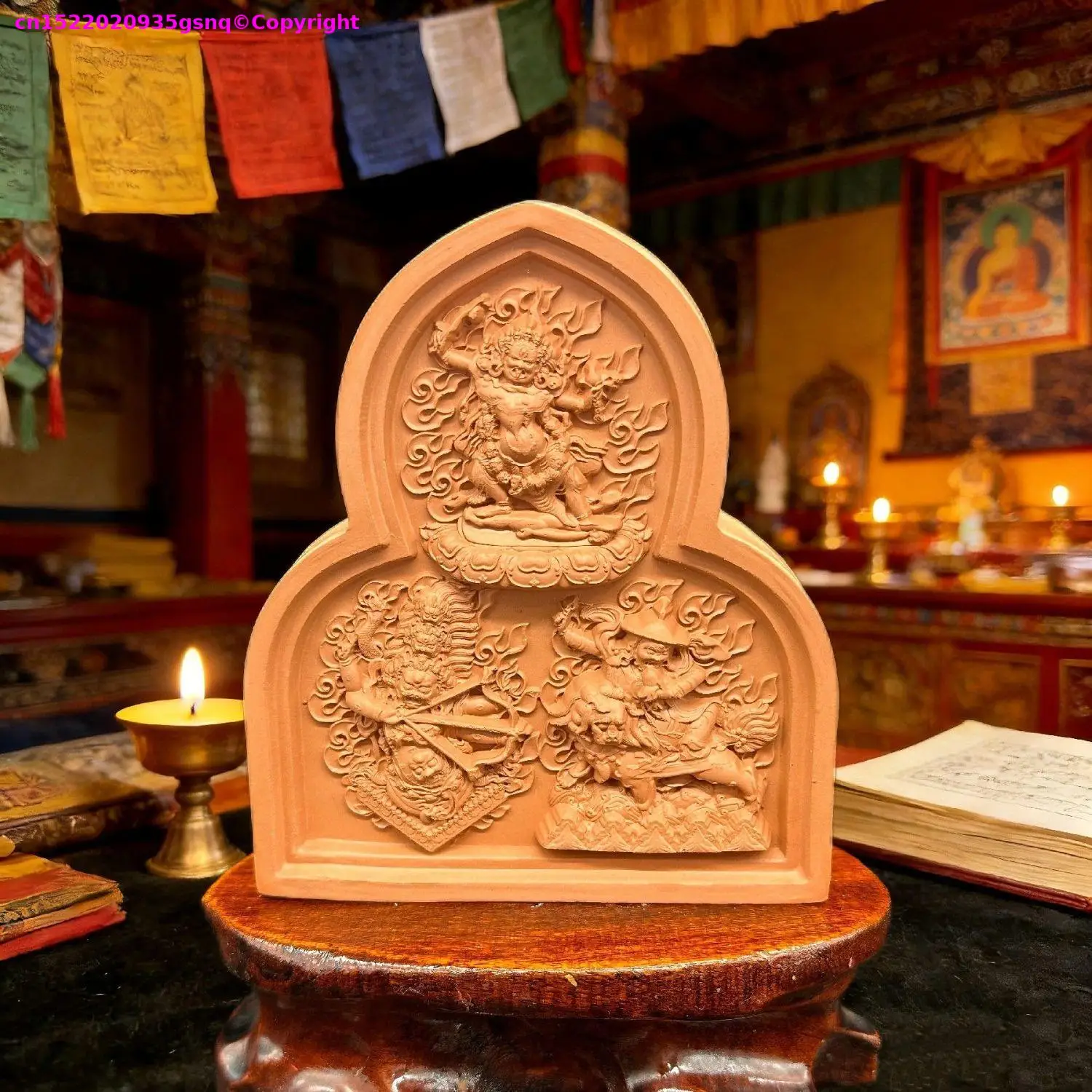 Buddhist supplies Buddhist articles Tibetan Nyingma Three Dharma Protector pottery clay buddha statue Buddhist offer sacrifices