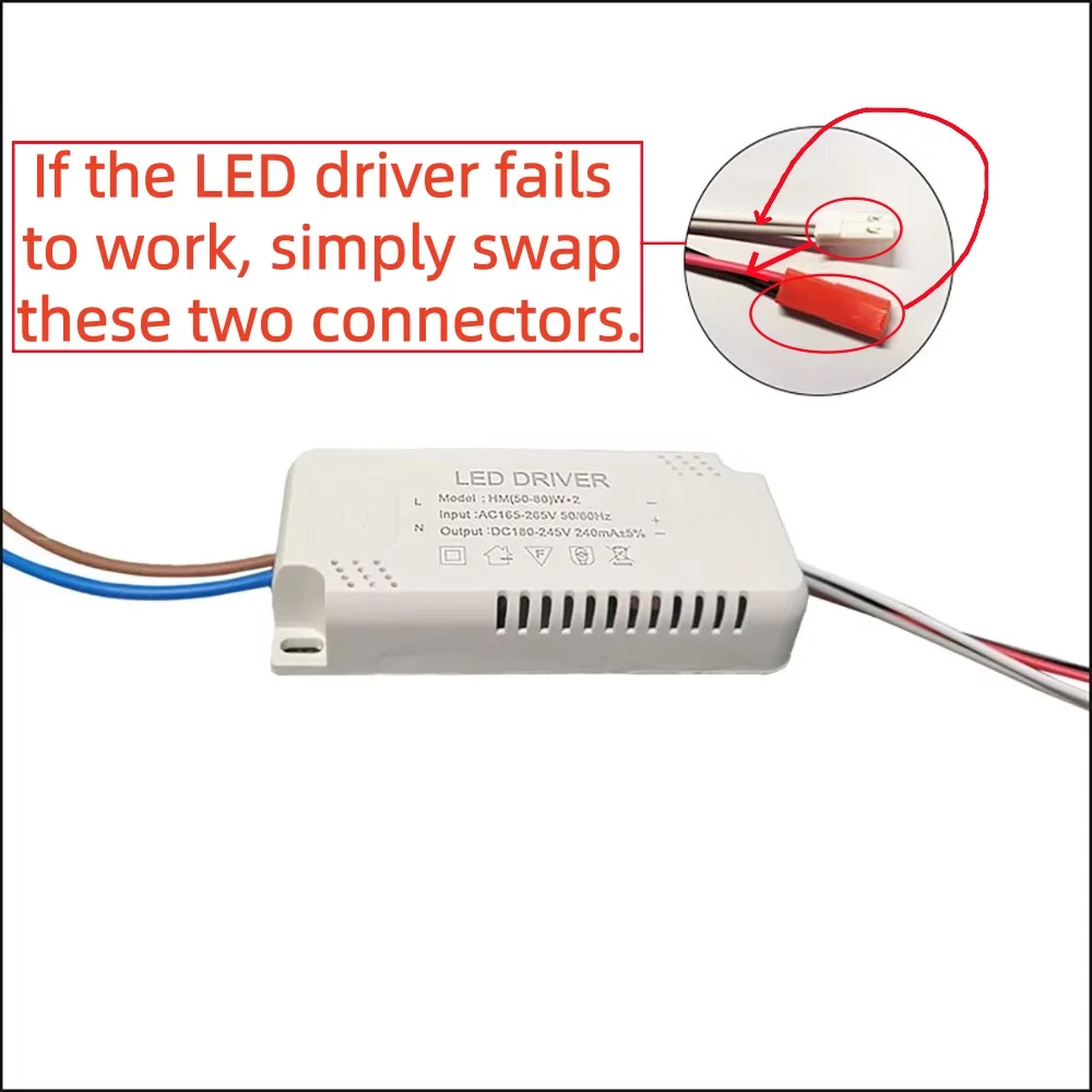 240mA Constant Current LED Driver AC220V Lighting Transformer 50-80W*2 40-60W*4 50-70W*6 50-72W*8 Power Supply For Ceiling Light