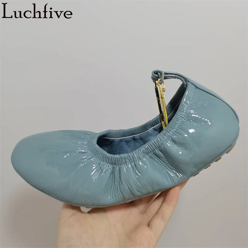 

2024 New Luxury Ballet Dance Shoes Women Genuine Leather Round toe Low Heels Doudou Shoes Woman Summer Walk Flat Shoes Mujer