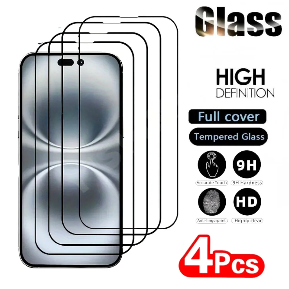 

4 шт. Защитная пленка Ultra Clera для iPhone 17 16 15 14 Pro Max 16e 17 Пневматическое закаленное стекло для iPhone 13 12 11 Pro 15 Plus XR XS