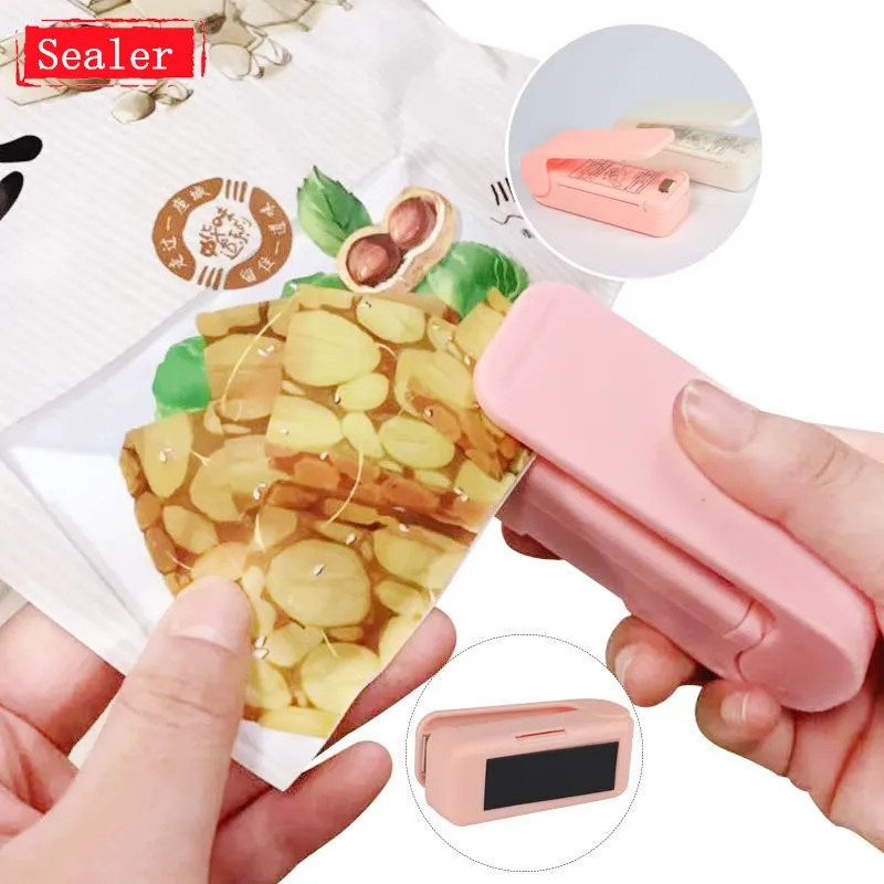 

1PC Mini Package Sealer Portable Sealing Machine Sealer Impulse Plastic Poly Bag Not Battery Home Package Resealer Heat Sealer