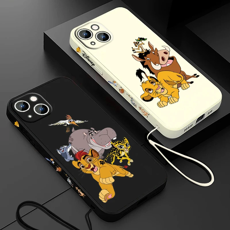 

The Lion King Disney Phone Case For Apple iPhone 15 14 13 12 11 Pro Max Plus 8 7 SE Liquid Left Rope Capa Cover