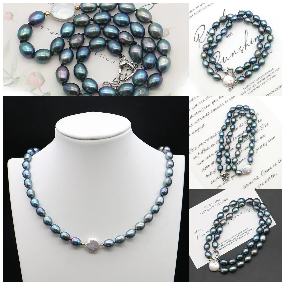 

Freshwater Peacock Green Pearls Paired White Baroque Pearls New Chinese-style Retro Beaded Finished Piece 43cm Jewelry Accessory