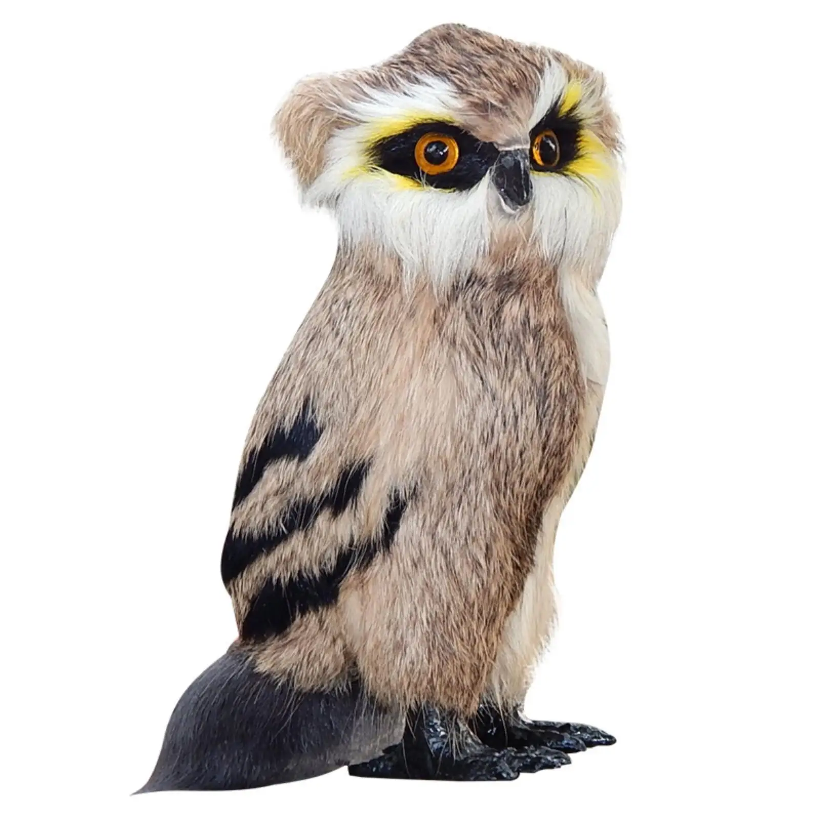 artificial Feathered Owl Figurine Authentic Owl Figurine with Feathers Realistic