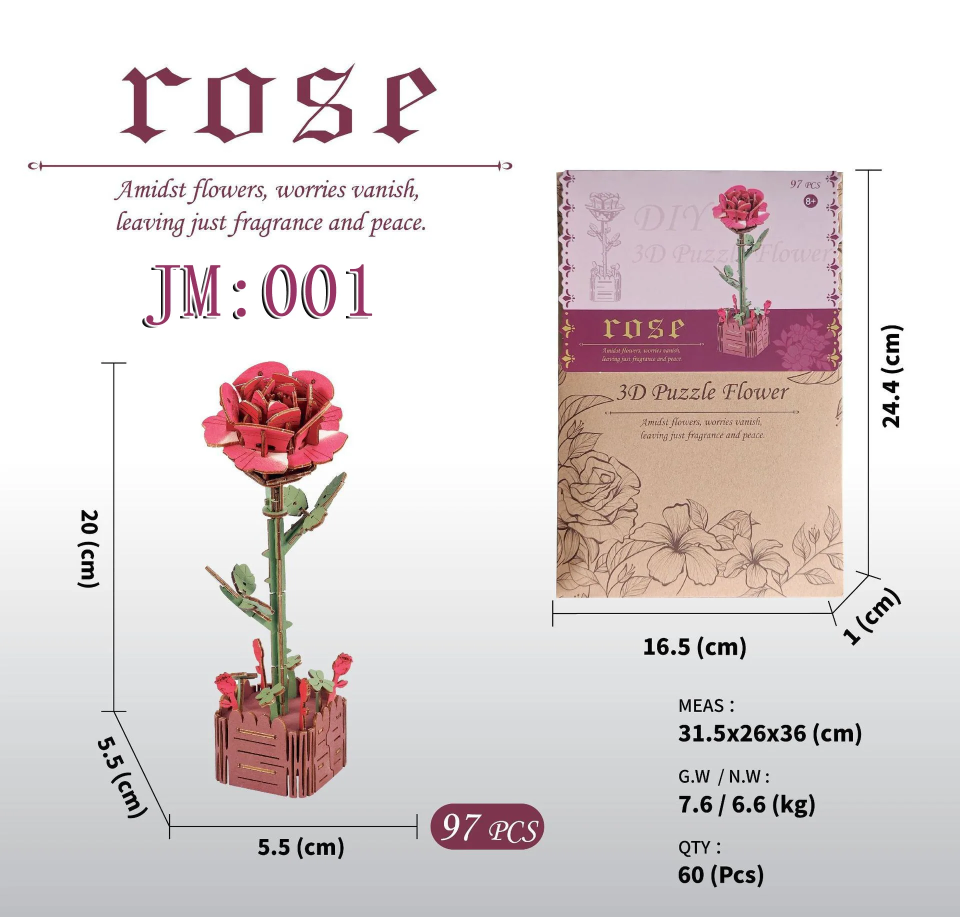 الخشب الفن ثلاثية الأبعاد لغز كتلة زهرة الحرف الجمعية باقة سطح المكتب الديكور الأطفال لغز التجمع نموذج عيد الميلاد صديقة هدية