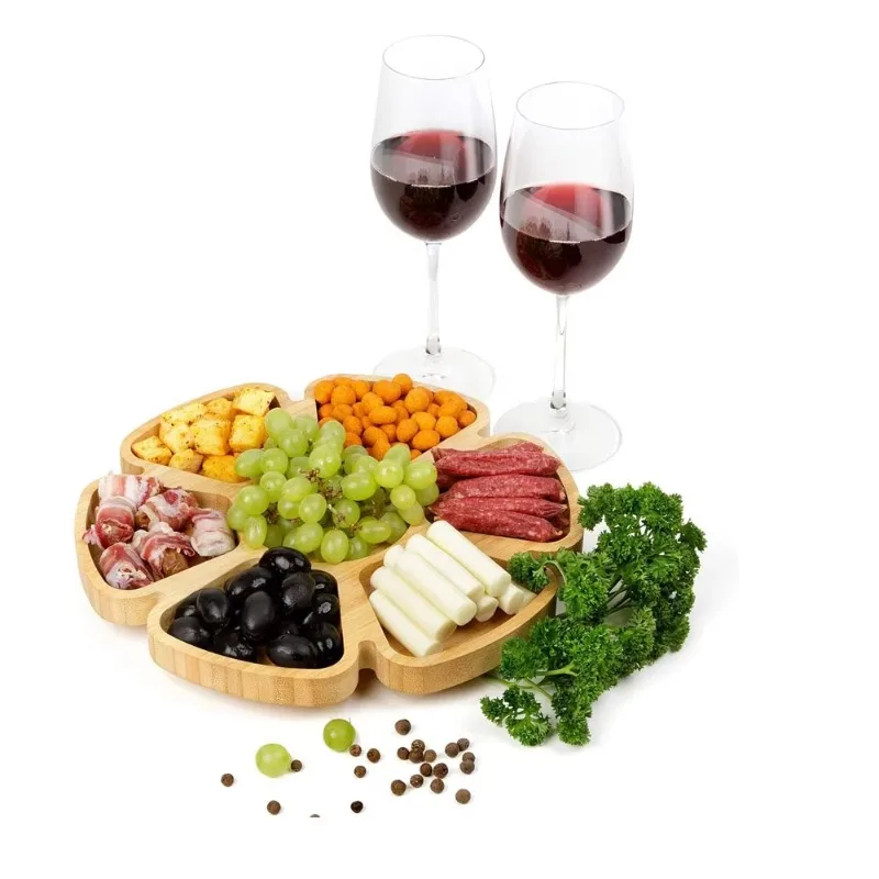 Creative Bamboo Fruit Tray Bamboo Food Tray Rotating Design All Natural Wooden Service Tray