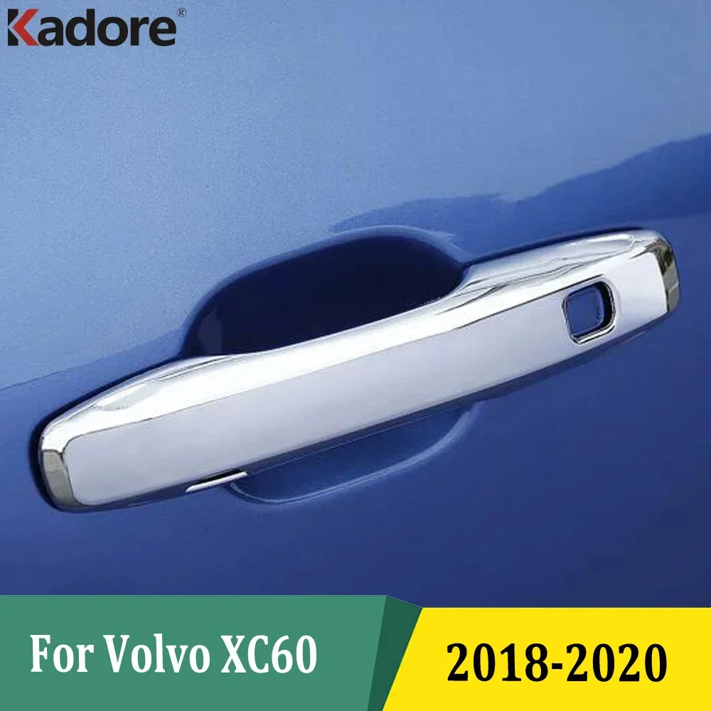 

Для Volvo XC60 XC 60 2018 2019 2020 хромированная боковая дверная ручка, накладка, наклейки, Стайлинг автомобиля, внешние аксессуары