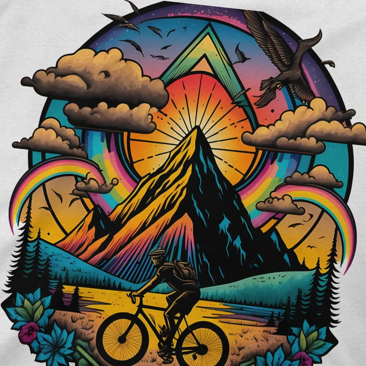 Colorful Psychedelic Art Hip Hop TShirt Bicycle Day LSD 1943 Style Streetwear Casual T Shirt Male Tee Special Gift Clothes