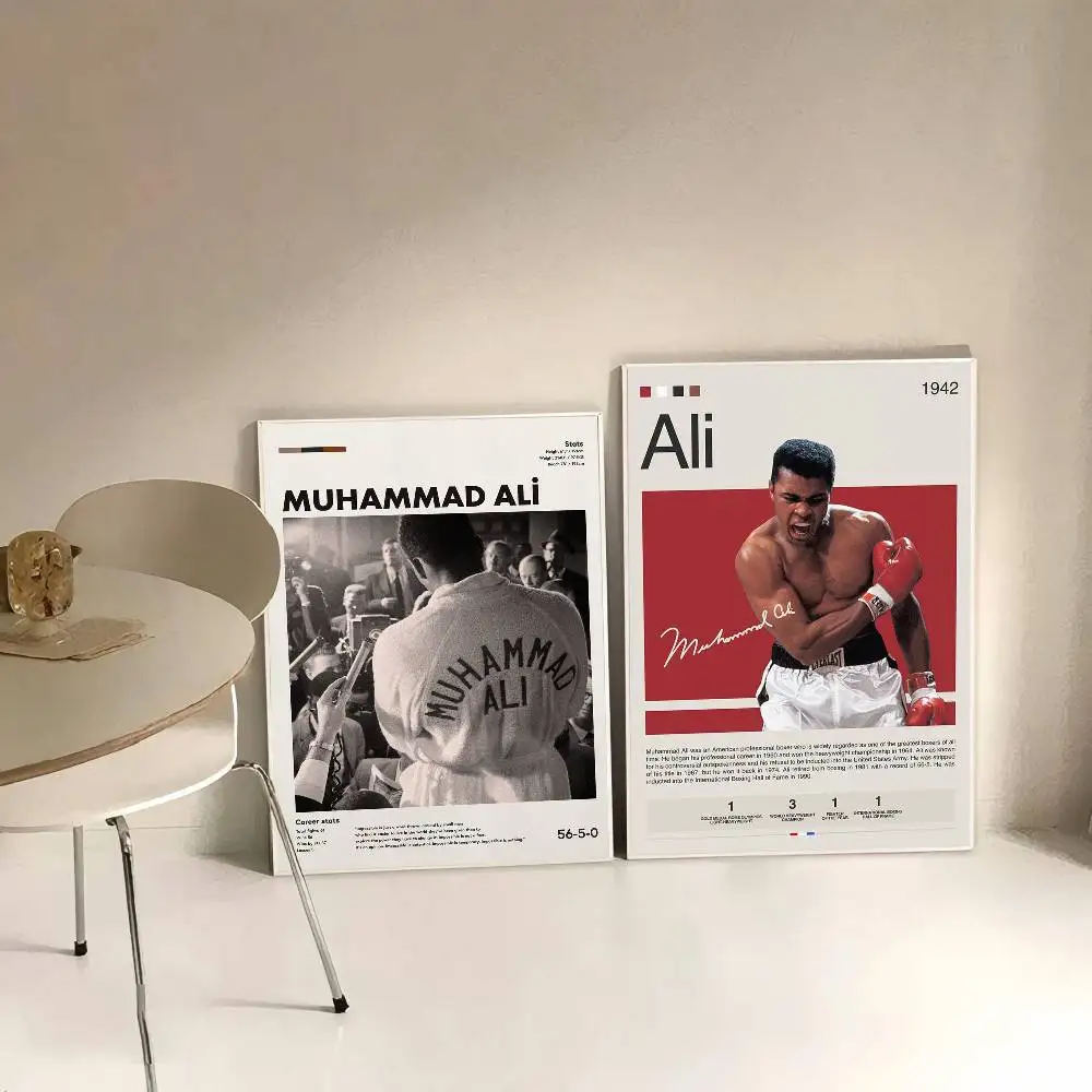 محمد علي ملهمة الملاكمة أسطورة الكلاسيكية خمر الملصقات HD جودة جدار الفن الرجعية الملصقات لديكور جدار غرفة المنزل