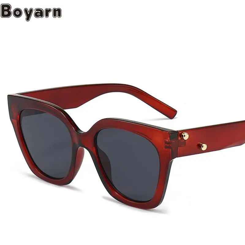 Foreign Trade Cross Border New Red Book Sunglasses Fashion Trend Square Rice Nail Ins Sun Glasses Korean Glasses