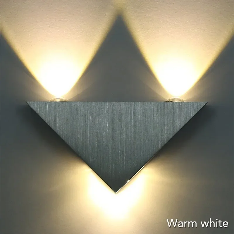 Modern Led Wall Lamp 3W Aluminum Body Triangle Wall Light For Bedroom Home Lighting Luminaire Bathroom Light Fixture Wall Sconce