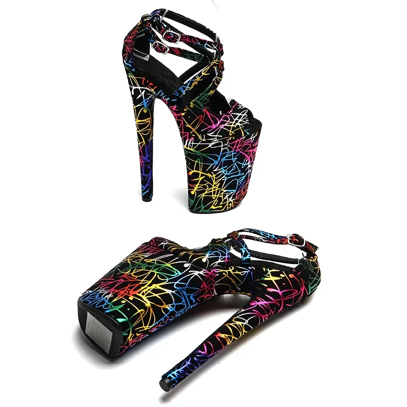 Leecabe  23CM / 9inches  Suede Upper Trendy fashion Platform  High Heels Sandals party  stripper heel Pole Dance shoes