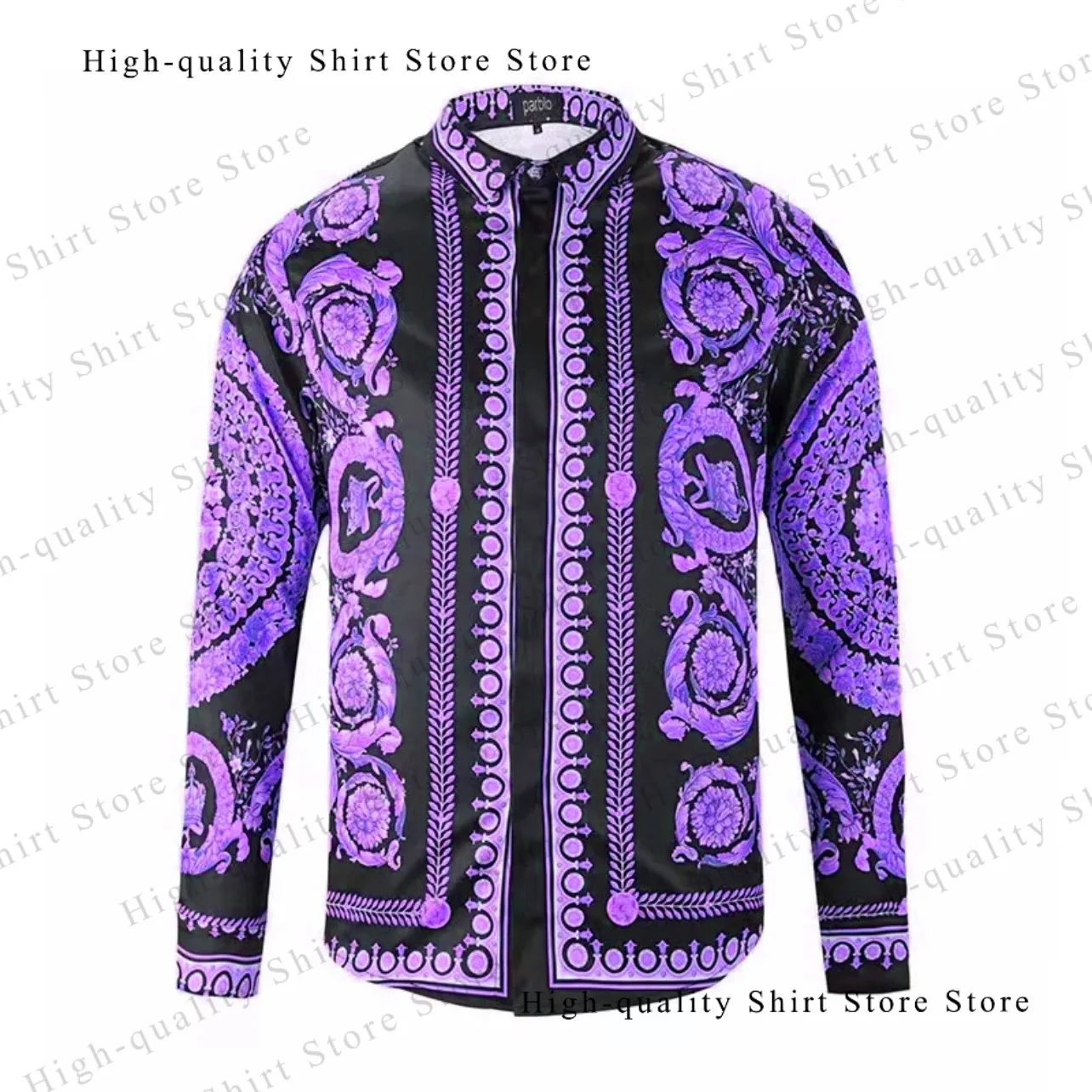 Men\'s shirt 9-color luxurious fashion simple long sleeved shirt Hawaiian shirt unisex men\'s clothing plus size design