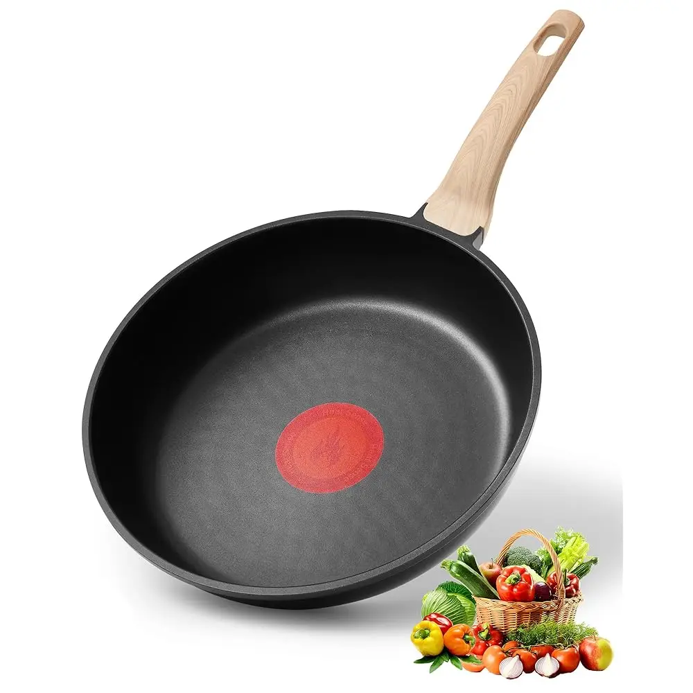 

Антипригарная сковорода, 10-дюймовая сковорода для омлетов с индикатором температуры Heat Dot, здоровая нетоксичная сковорода для яиц с термостойким покрытием