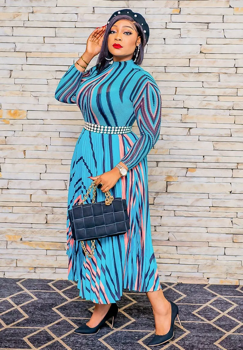 Tre sorelle nuovi arrivi moda autunnale per il tempo libero pendolarismo vacanza ballo di fine anno abiti da donna stampa o-collo abiti longuette a maniche lunghe