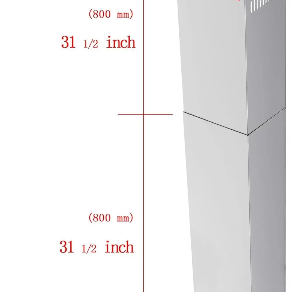 Przedłużka osłony okapu kuchennego, wysuwana, regulowana, przedłużka wylotu wentylatora kuchennego, komin, rozszerzenie kanału, stal nierdzewna, górna i dolna, 8 1/4(W