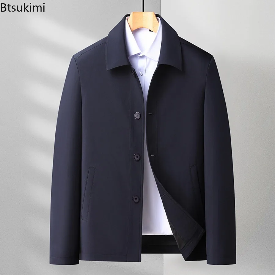 

New 2025 Middle-aged and Old Dad Suit Business British Style Work Fashion Loose Old Cadre Executive Single-breasted Jacket Male