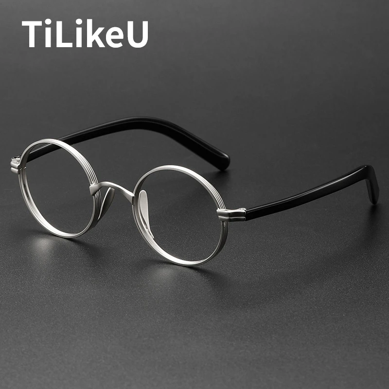 

Small Round Eyeglass Vintage Acetate Alloy Myopia Glasses Frames Men Women Retro Round Anti-blue Prescription Eye Glasses Frames