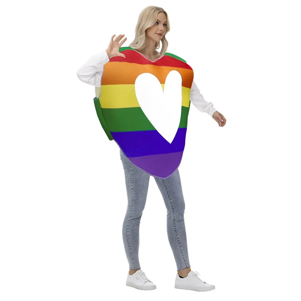 Popular Practical Hot Sale New Rainbow Love Sponge Stage Play Clothes Personalized Printing Performance Clothes Cosplay Performa