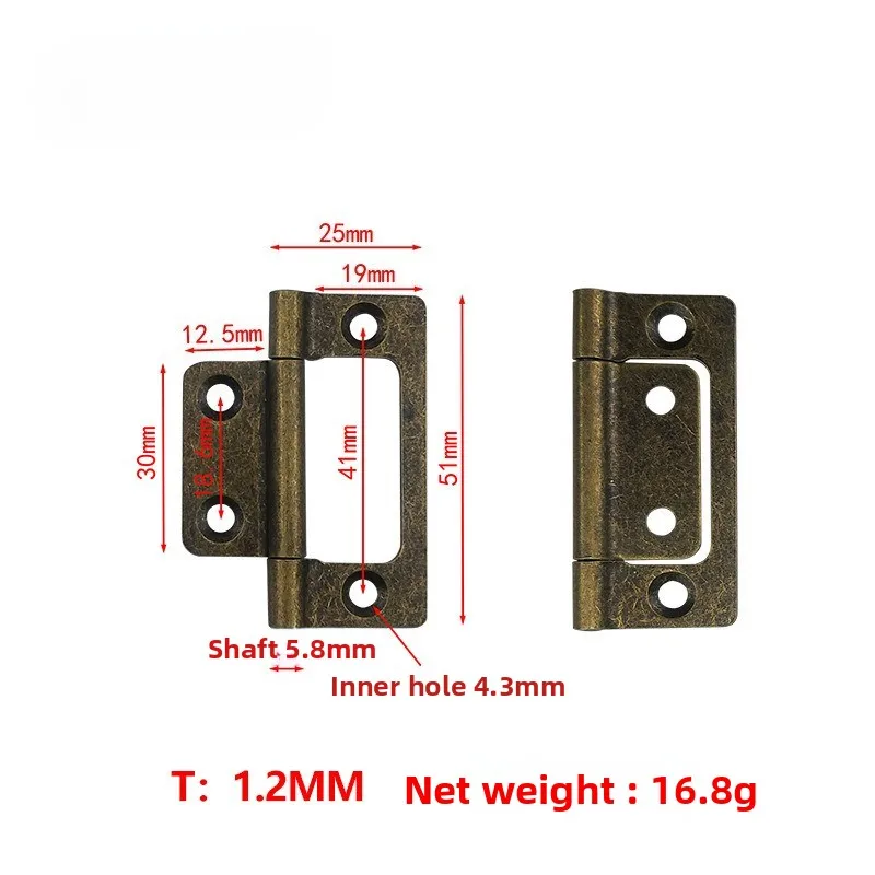 5개입 도매 철제 앤티크 구리 힌지 캐비닛 도어 나무 상자 소형 힌지 가구 하드웨어