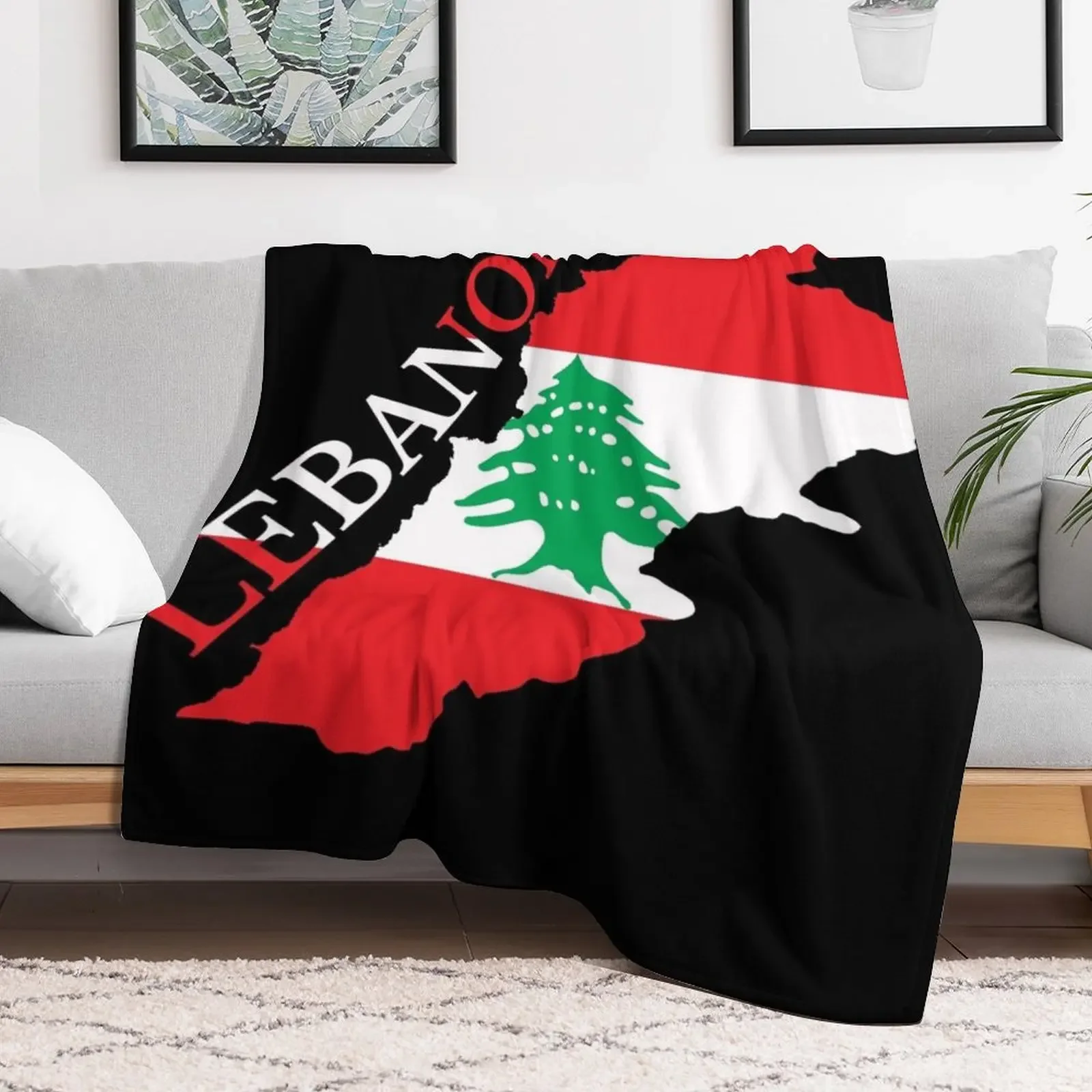 Lebanon Flag Map Throw Blanket Soft Big Beautifuls Blankets