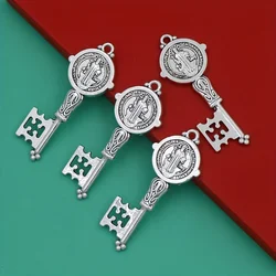 8pcs Patron Saint St Benedict Jubilee Medal Key Protection Jewelry Findings Making Accessory DIY Necklace L1686