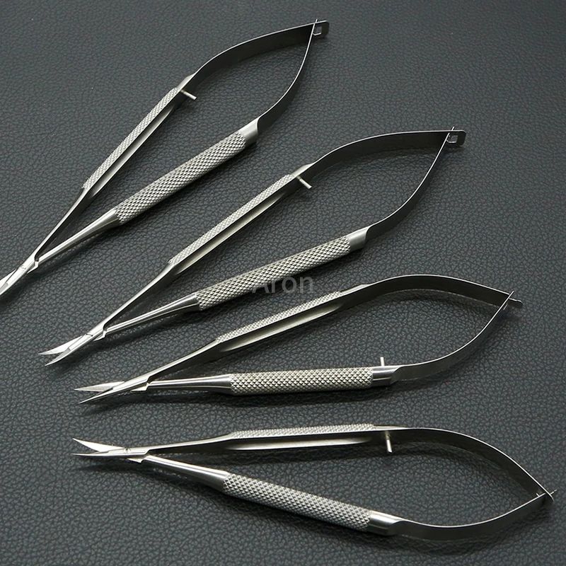 Suzhou Strong Micro Scissors 14cm Ophthalmic Corneal Stainless Steel 16cm Straight Curved Tip Scissors Surgical Tool Scissors